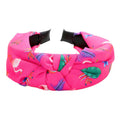 Flamingo Tropical Leaf Printed Burnout Knot Headband