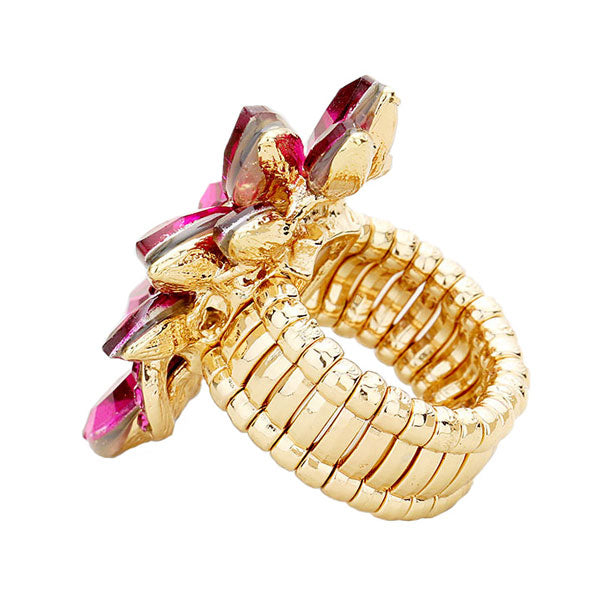 Marquise Crystal Cluster Stretch Ring