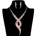 Swirl Rhinestone Pave Necklace