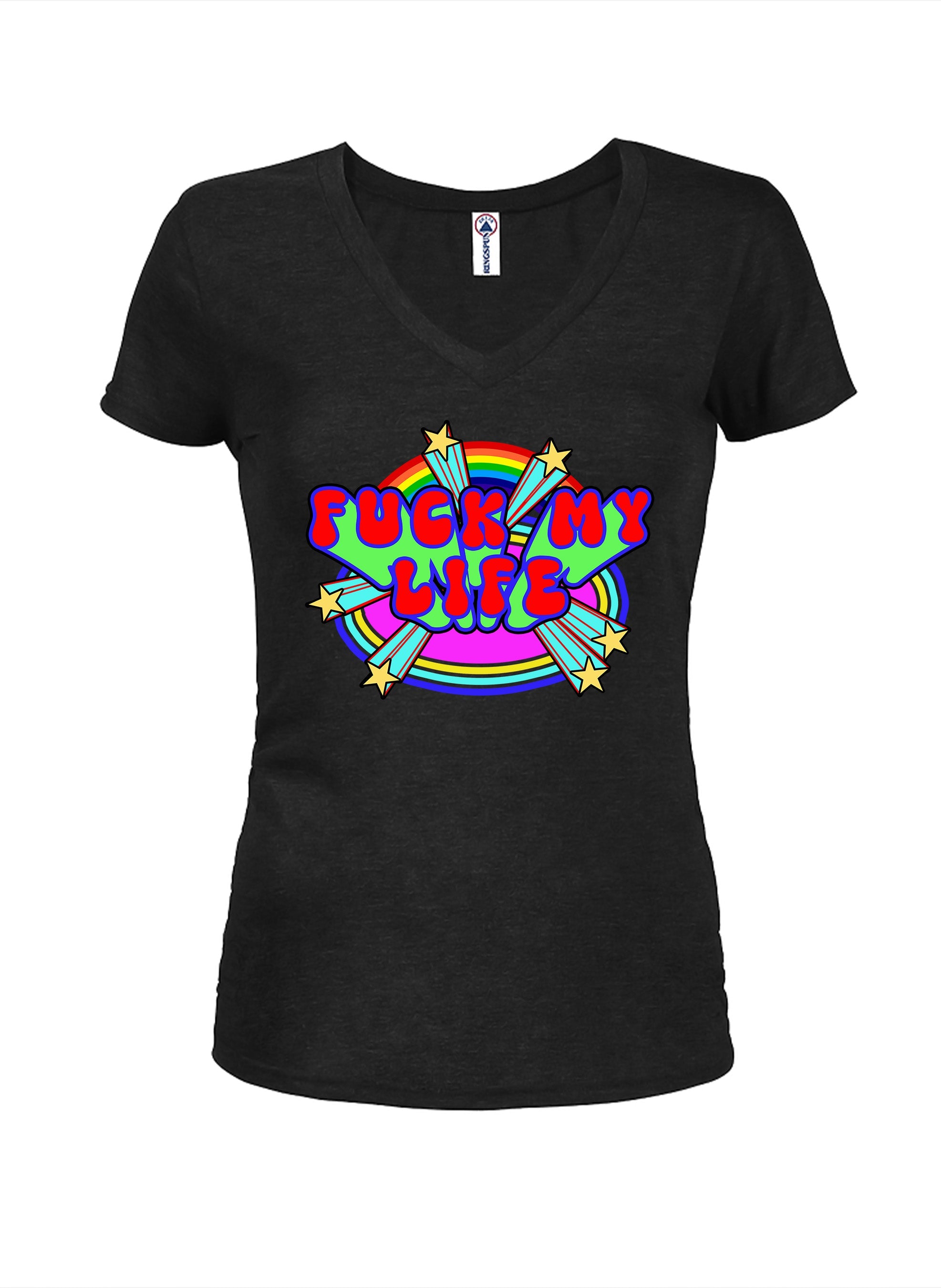 Fuck My Life Stars and Rainbow T-Shirt