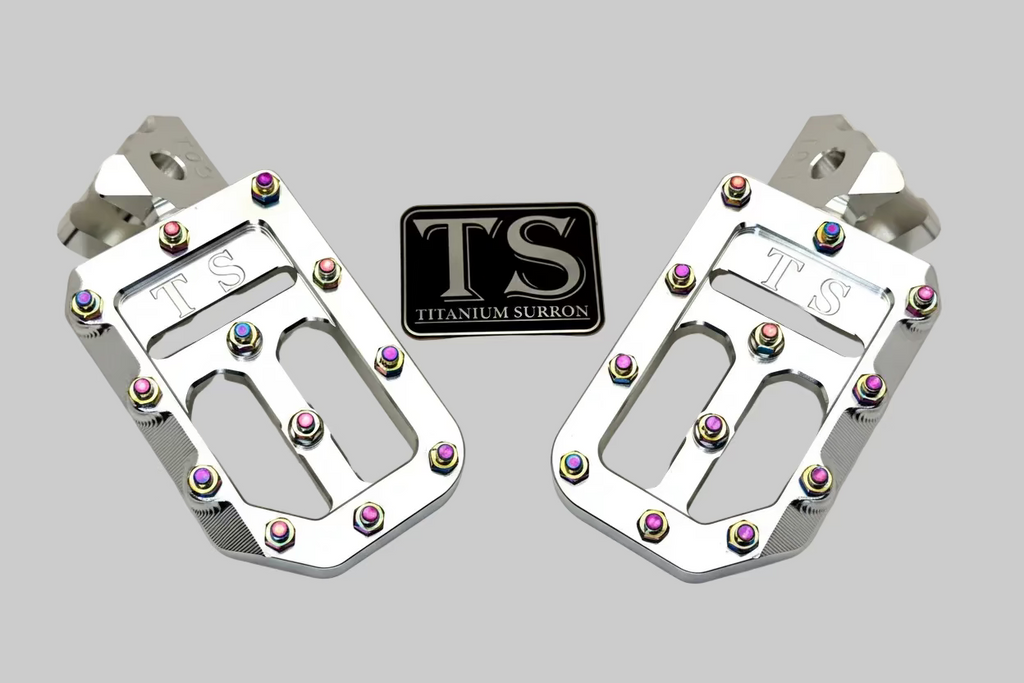 TS Custom Foot Pegs w/ Titanium Grips for Surron and Most Light E-moto