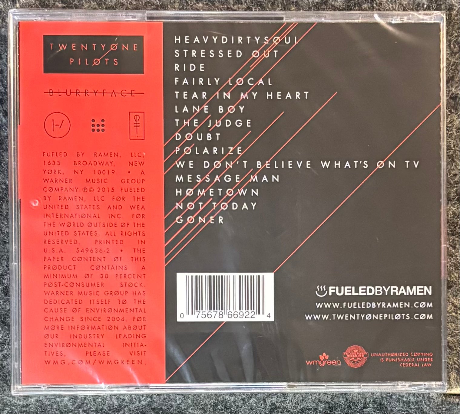 TWENTY ONE PILOTS – BLURRYFACE CD