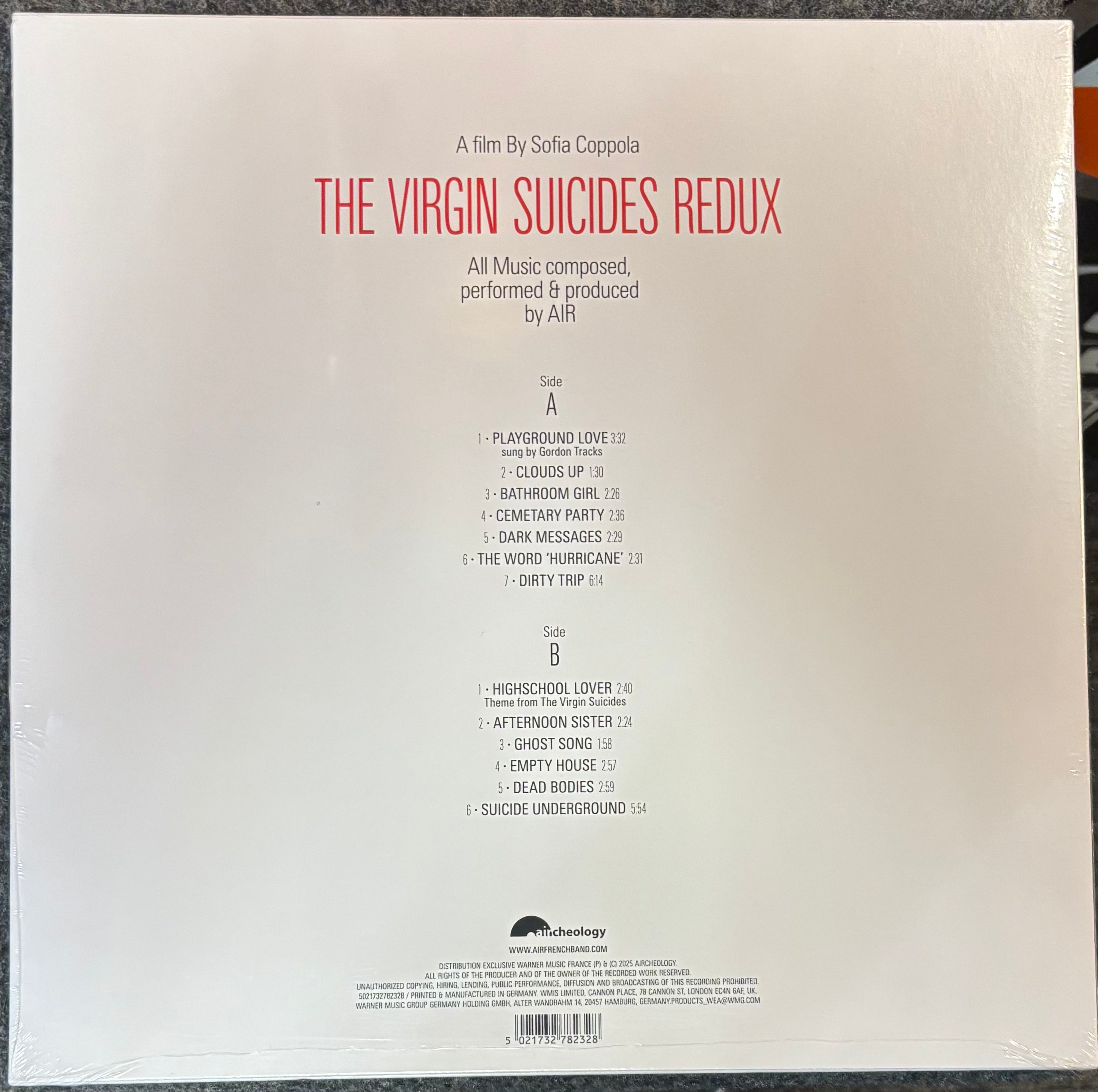 AIR - THE VIRGIN SUICIDES REDUX Vinyl LP Record