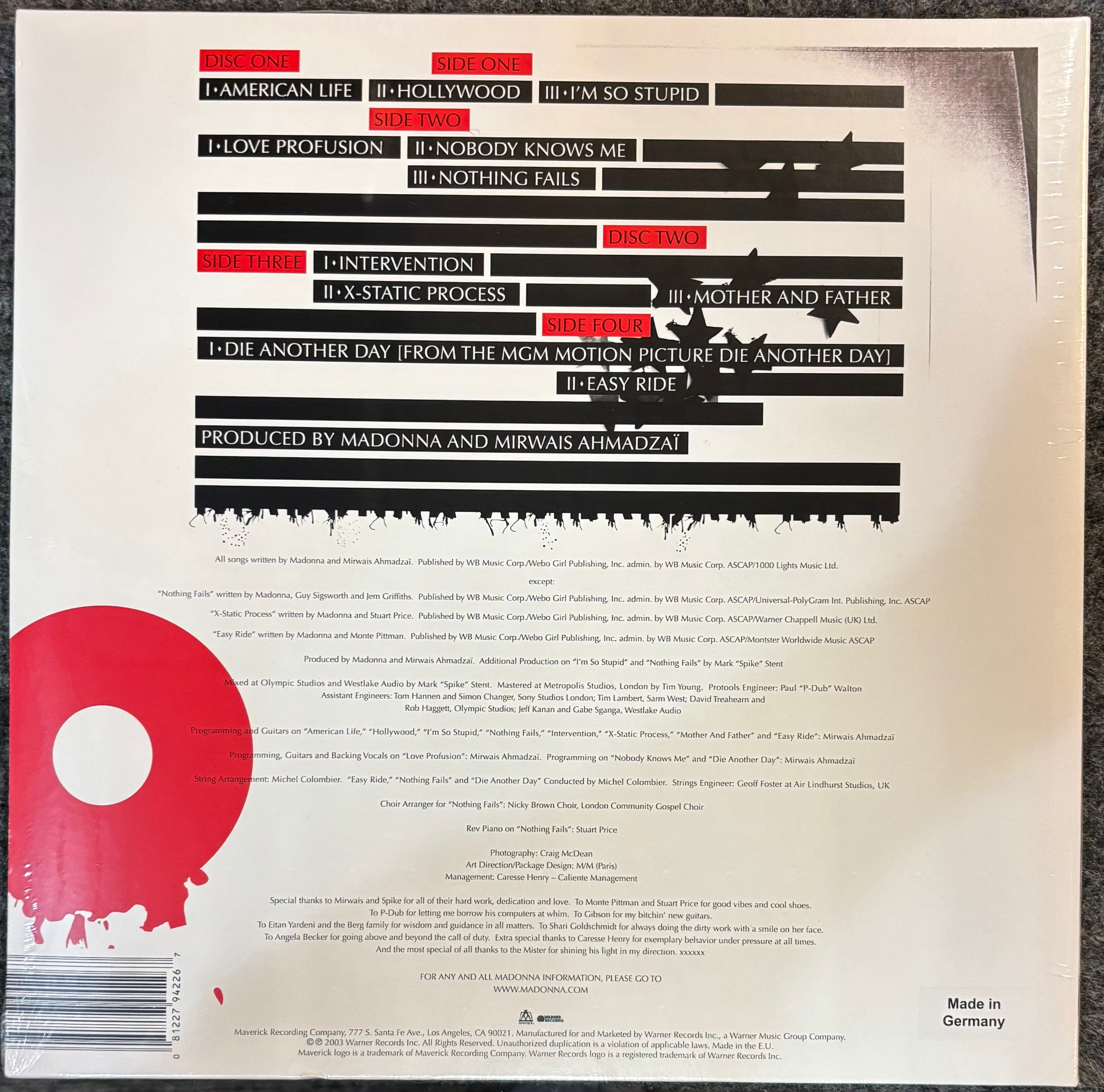 MADONNA – AMERICAN LIFE (180 GR) 2x Vinyl LP Record