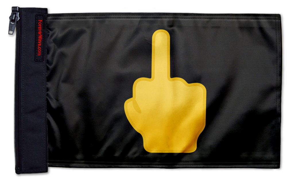 Emoji Middle Finger 12"x18" Forever Wave Flag for Jeep Wrangler LJ 2003-2006