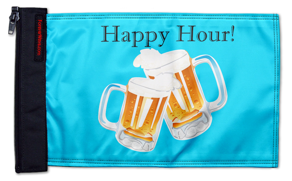 Happy Hour Beers 12"x18" Forever Wave Flag for Jeep Wrangler YJ 1986-1995