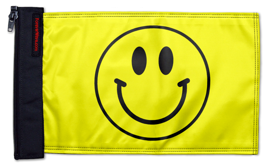 Smiley Face 12"x18" Forever Wave Flag for Jeep Wrangler JK 2-Door 2007-2018