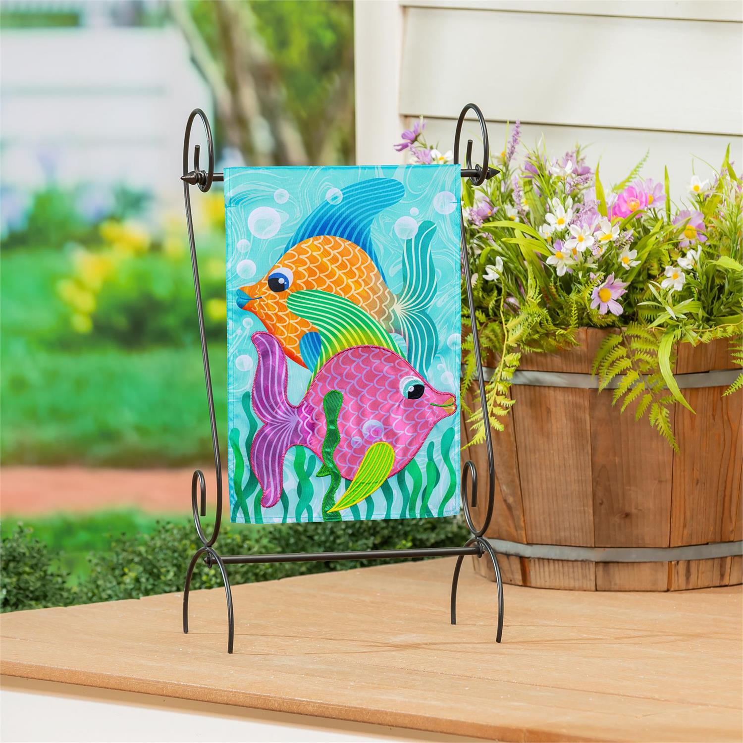 Funky Tropical Fish 2 Sided Garden Flag