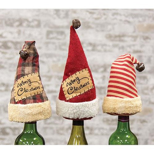 Stocking Cap Bottle Topper 3 Asstd. (Pack of 2)