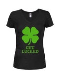 Get Lucked Juniors V Neck T-Shirt
