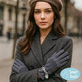 Leopard Pattern Bow Accent Smart Touch Gloves