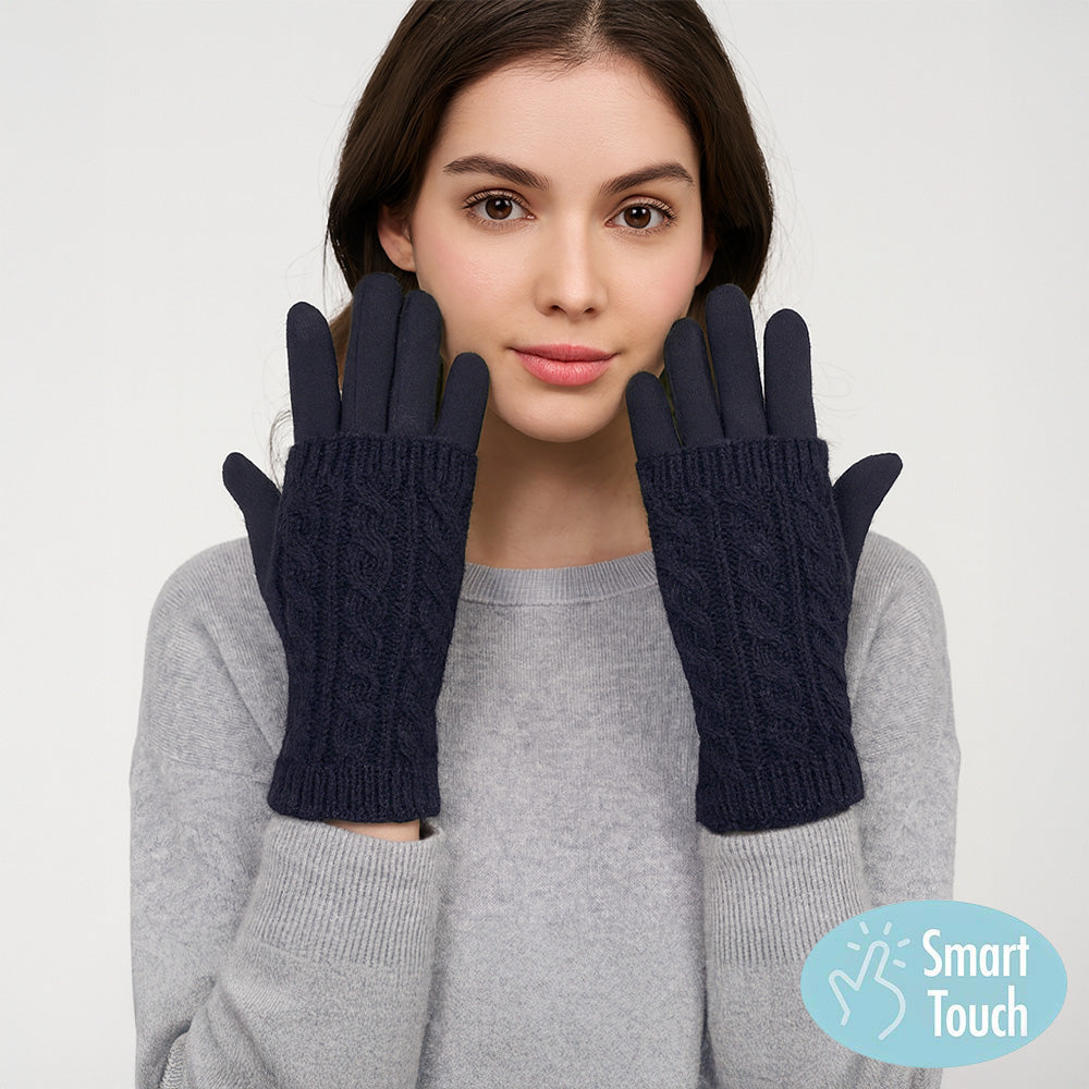 Cable Knit Smart Touch Gloves