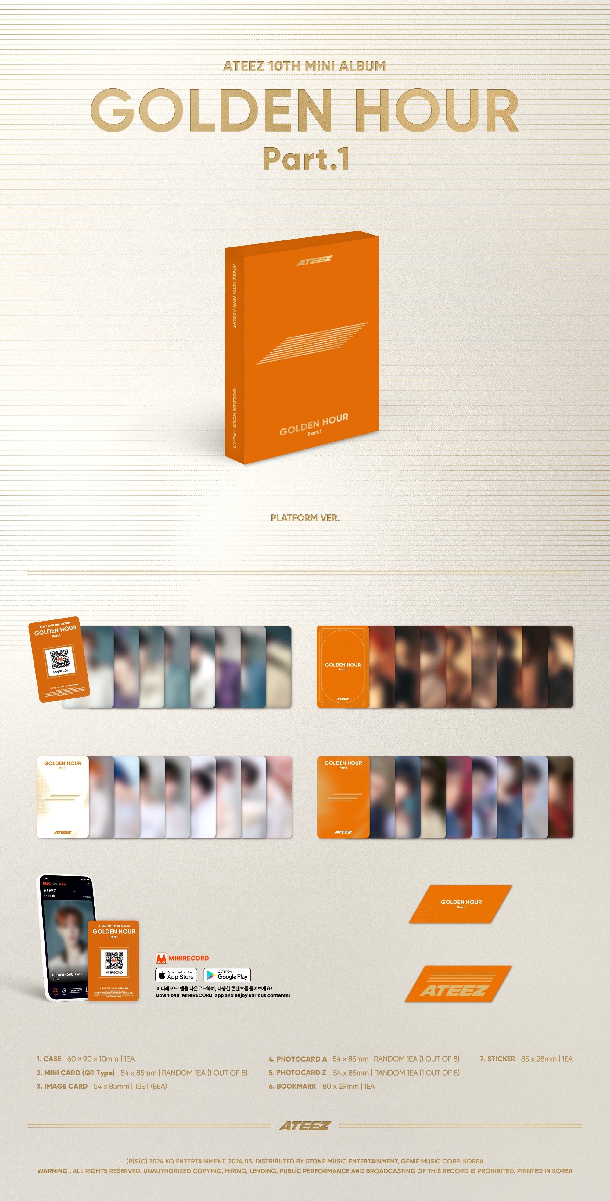 ATEEZ 10th Mini Album - Golden Hour : Part.1 - Platform Version