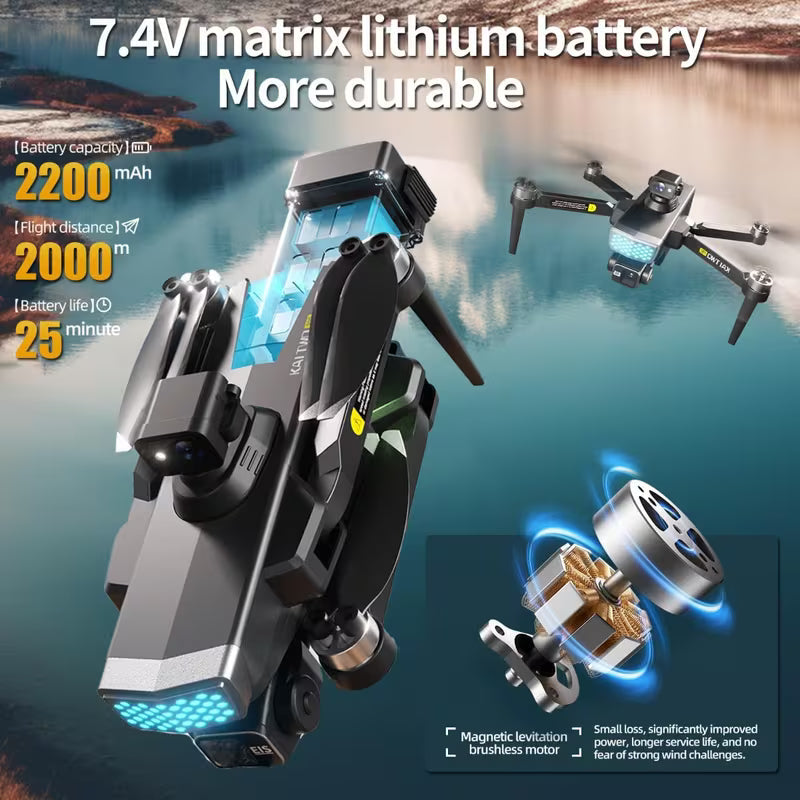 GPS Drone with 3-axis Gimbal and 4K Camera  Foldable Quadcopter Supporting 5G Real-time