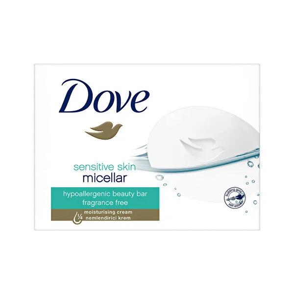 Dove Sensitive Skin Micellar Cream Bar Soap - Gentle, Fragrance-Free, Hypoallergenic, Moisturizing Bar for Face, Body, and Hands