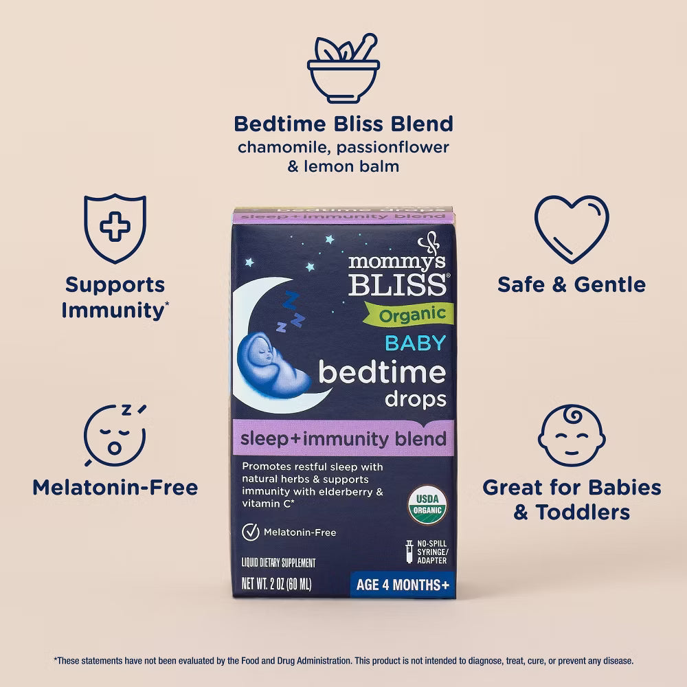 Mommy's Bliss Baby Bedtime Drops - Organic Sleep Support for Babies (2 fl oz)