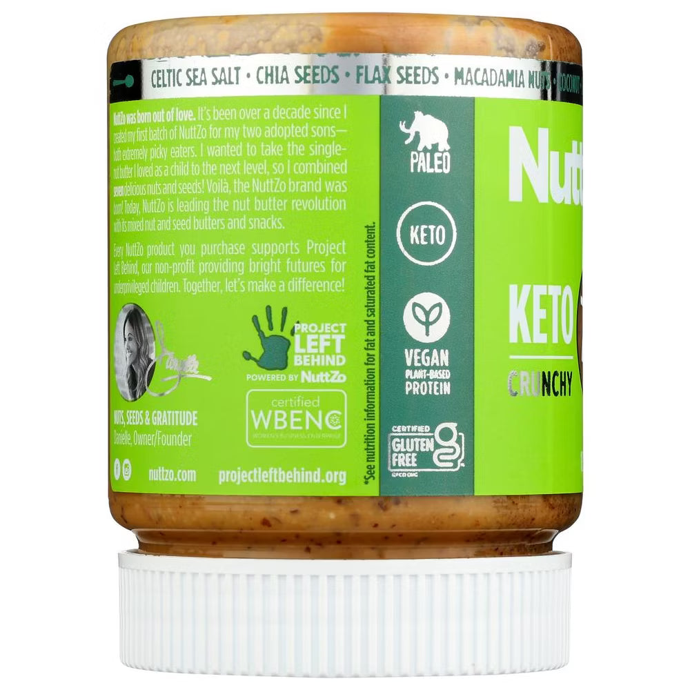 Nuttzo Nut & Seed Butter Keto, Low Carb, Unsweetened, 12 Oz. (Pack of 6)