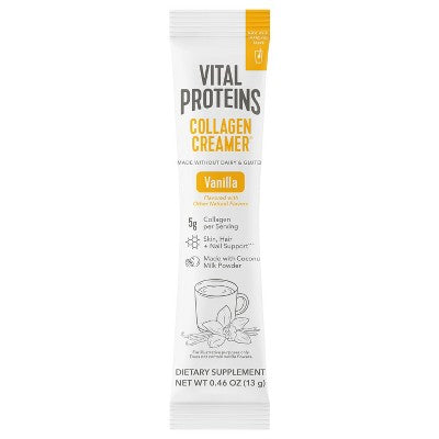 Vital Proteins Collagen Creamer Vanilla Stick Pack Box 0.46oz - New