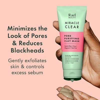 Rael Miracle Clear Pore Purifying Kaolin Clay Face Mask 3.4 fl oz - New