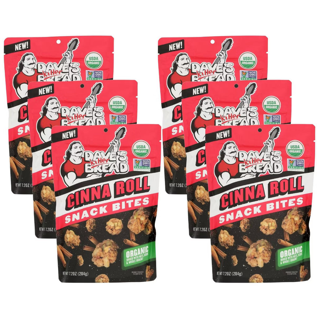 Daves Killer Bread, Organic Cinnamon Roll Crunchy Bites (Case of 6 7.2 Oz)