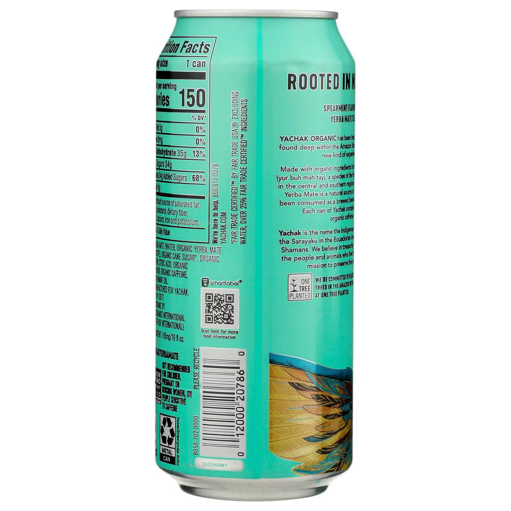 Yachak Yerba Mate, Ultimate Mint, 16 fl oz, Pack of 12