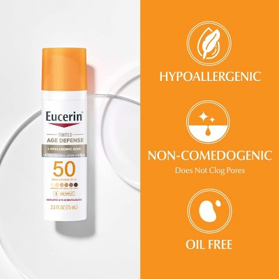 Eucerin Age Defense Face Sunscreen Tinted Lotion SPF 50 2.5 fl oz - Imperfect Box