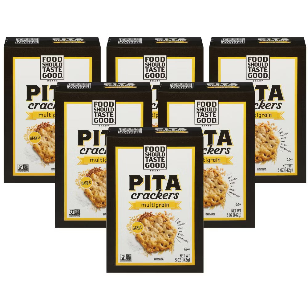 Food Should Taste Good Multigrain Pita Crackers, Baked, 5 Oz., Case of 6