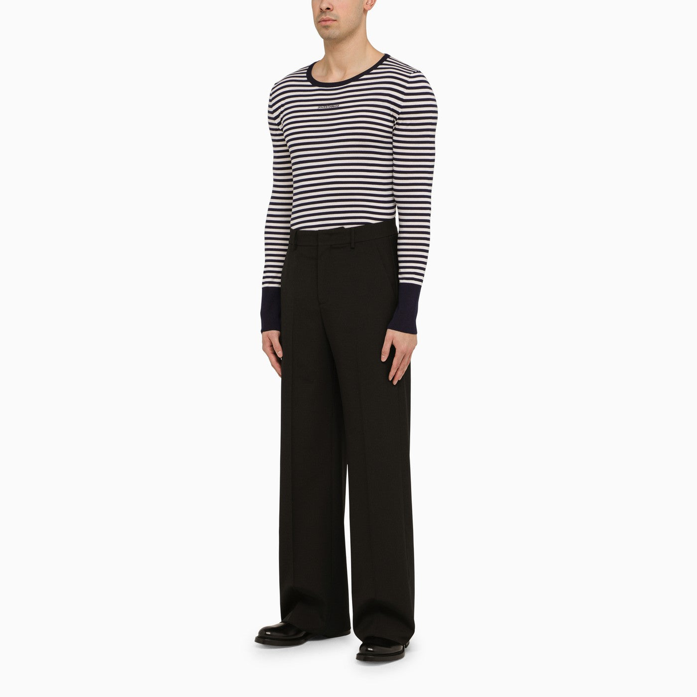 Dolce&Gabbana Black And White Striped Long Sleeved Jersey