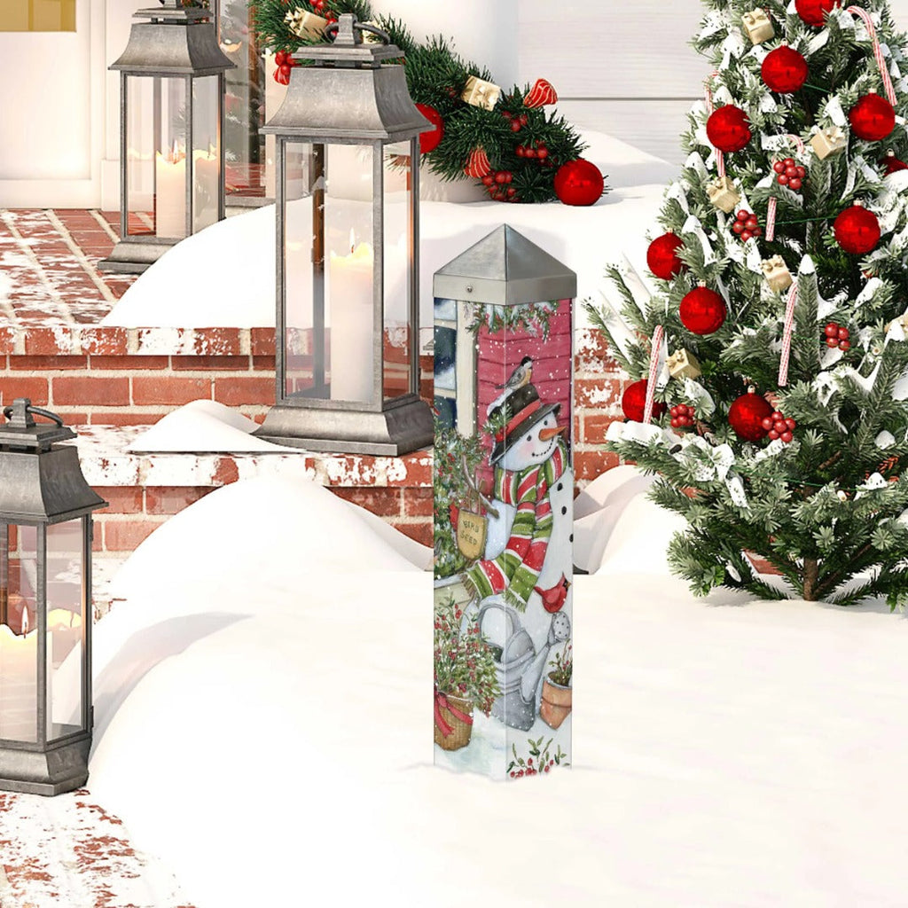 Garden Snowman Art Pole 20 Inches