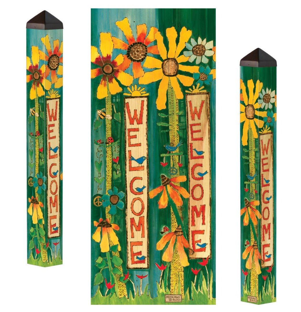 Garden Welcome Art Pole 40 Inches
