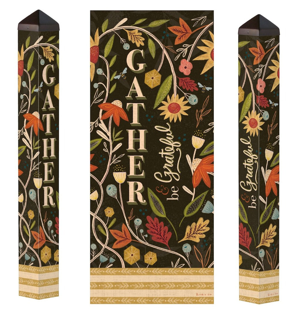 Gather And Be Grateful Art Pole 40 Inch
