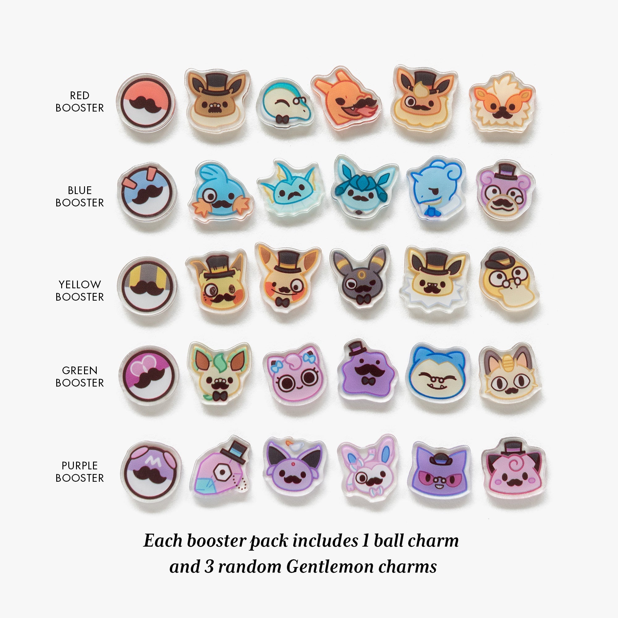 Gentlemon Fillable Keychain Charms Blind Booster Packs