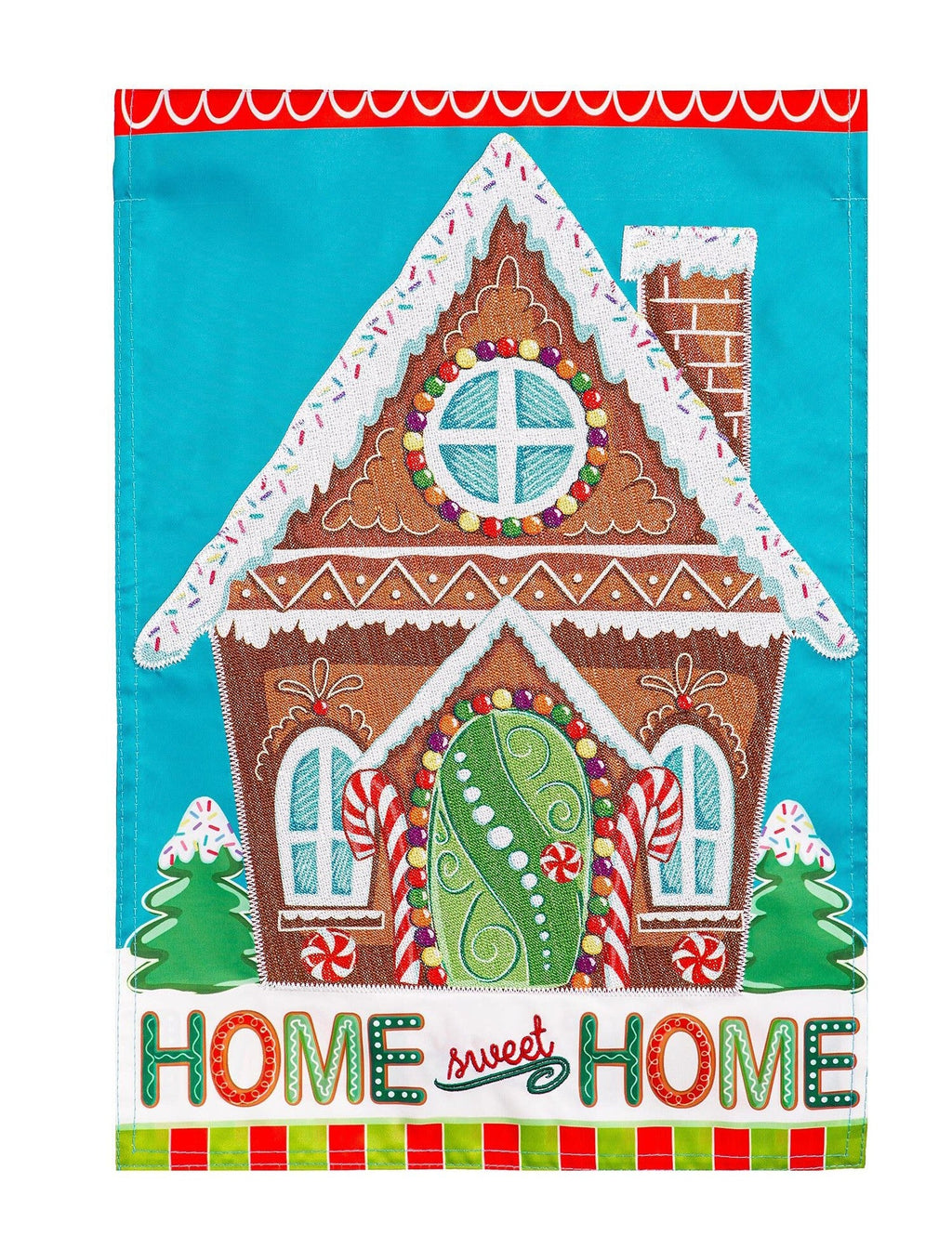 Gingerbread Home Sweet Home Garden Flag 2 Sided