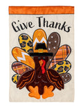 Give Thanks Patterned Turkey 2 Sided Garden Flag