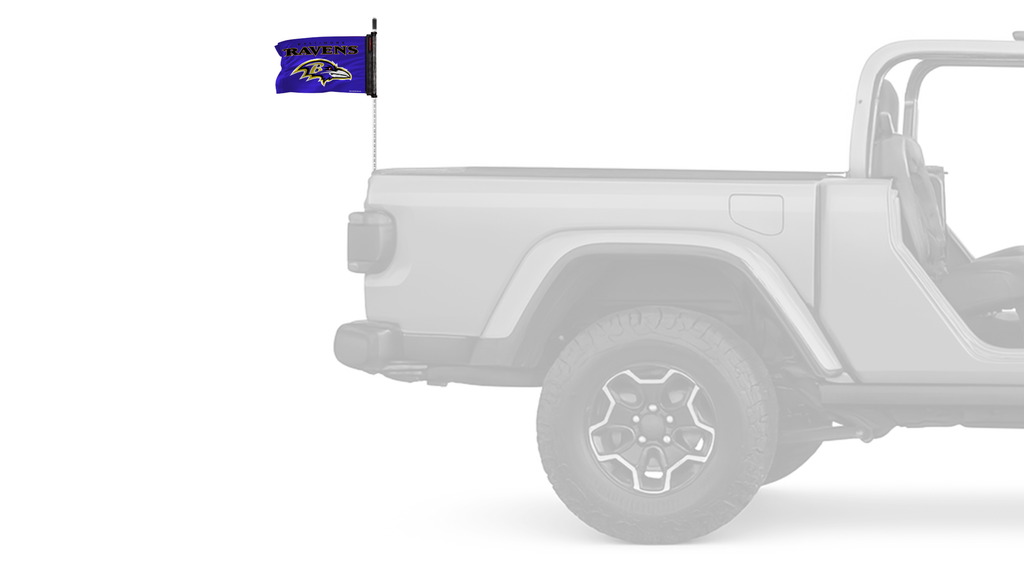Baltimore Ravens 11"x17" Forever Wave Flag for Jeep Wrangler JK 2-Door 2007-2018