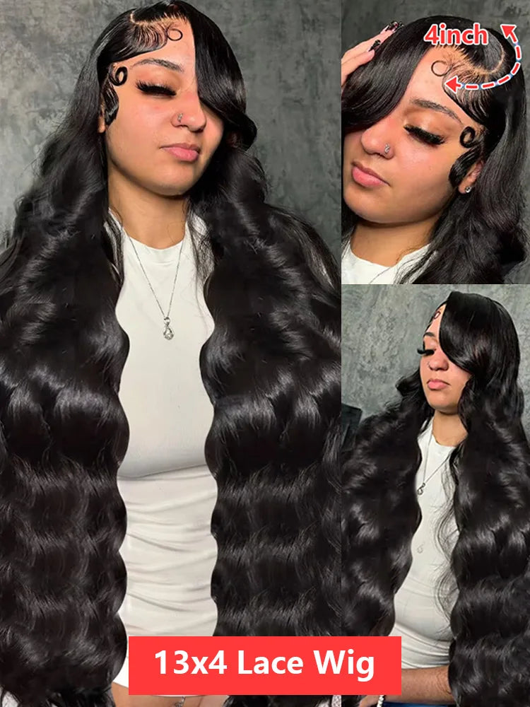 Glueless Wig Human Hair Body Wave Lace Frontal.
