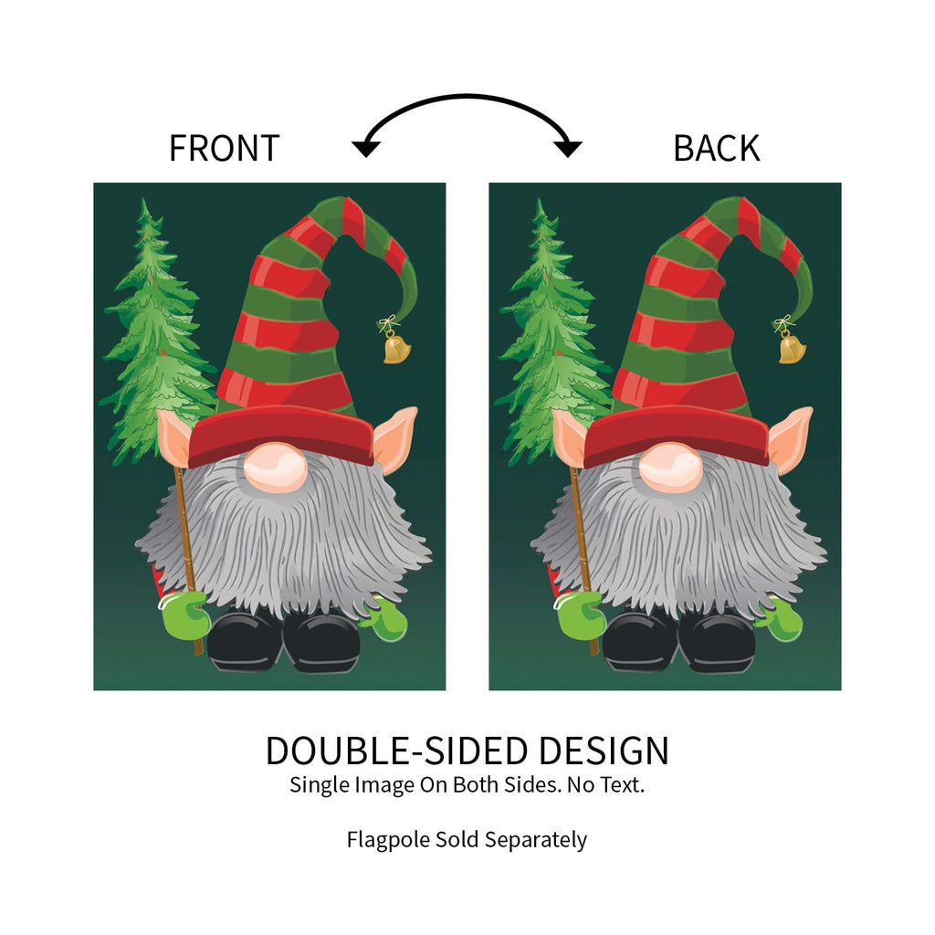 Gnome Elf Christmas Garden Flag 2 Sided