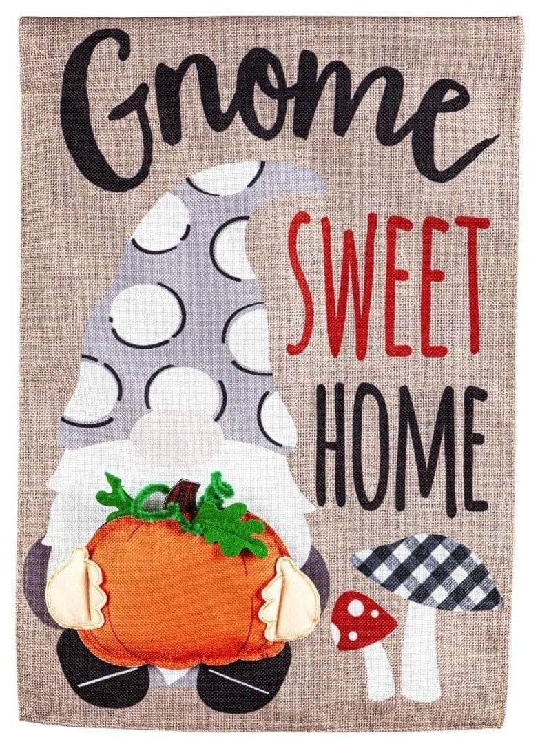 Gnome Interchangeable Garden Flag 2 Sided Burlap