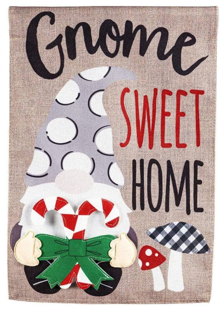 Gnome Interchangeable Garden Flag 2 Sided Burlap