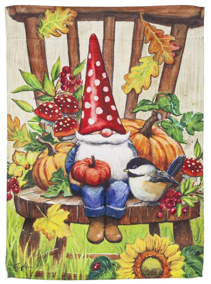 Gnome and Friends Garden Flag 2 Sided Decorative Fall