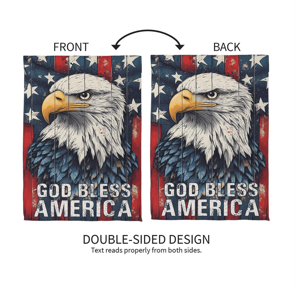 God Bless America Eagle 2 Sided Garden Flag