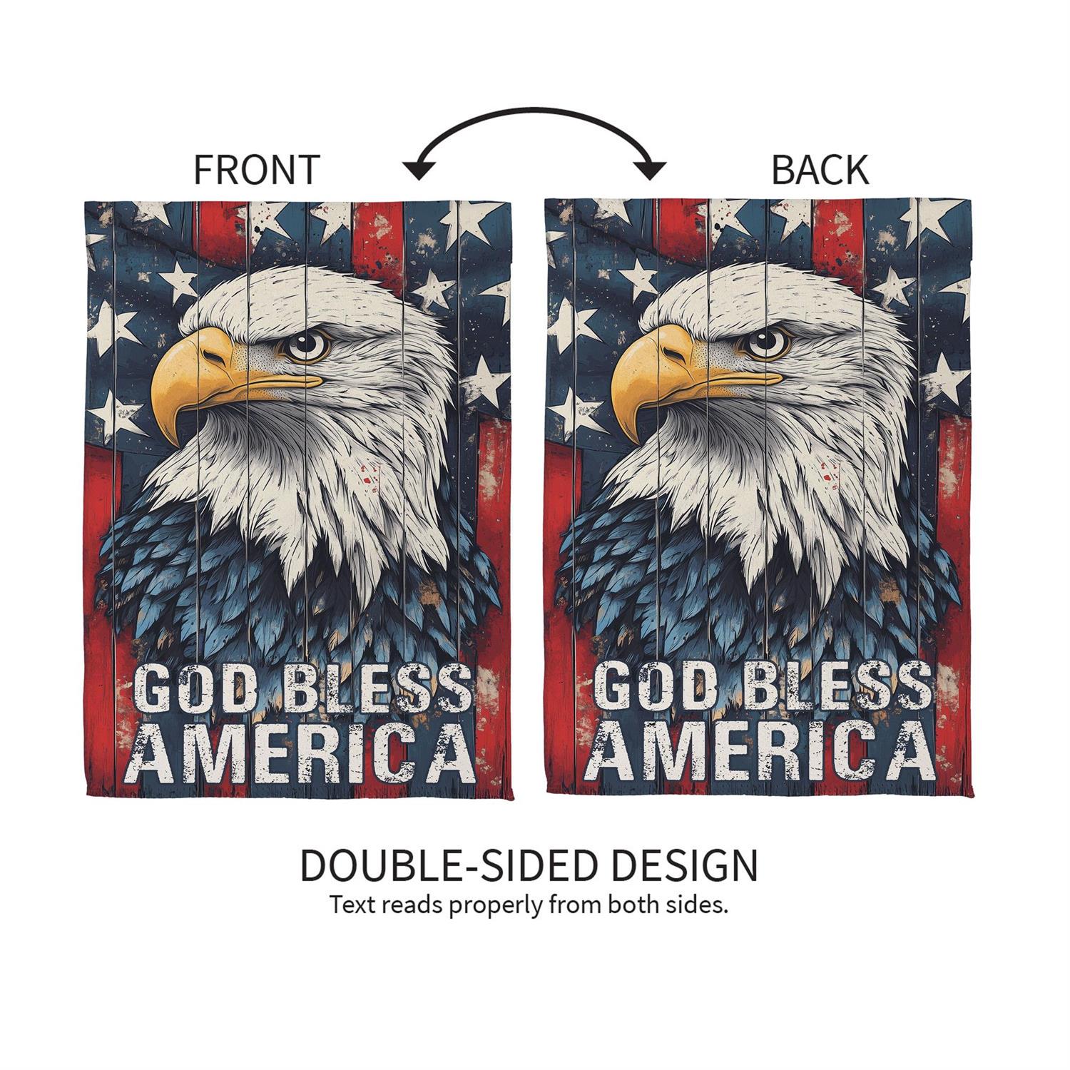 God Bless America Eagle 2 Sided Garden Flag