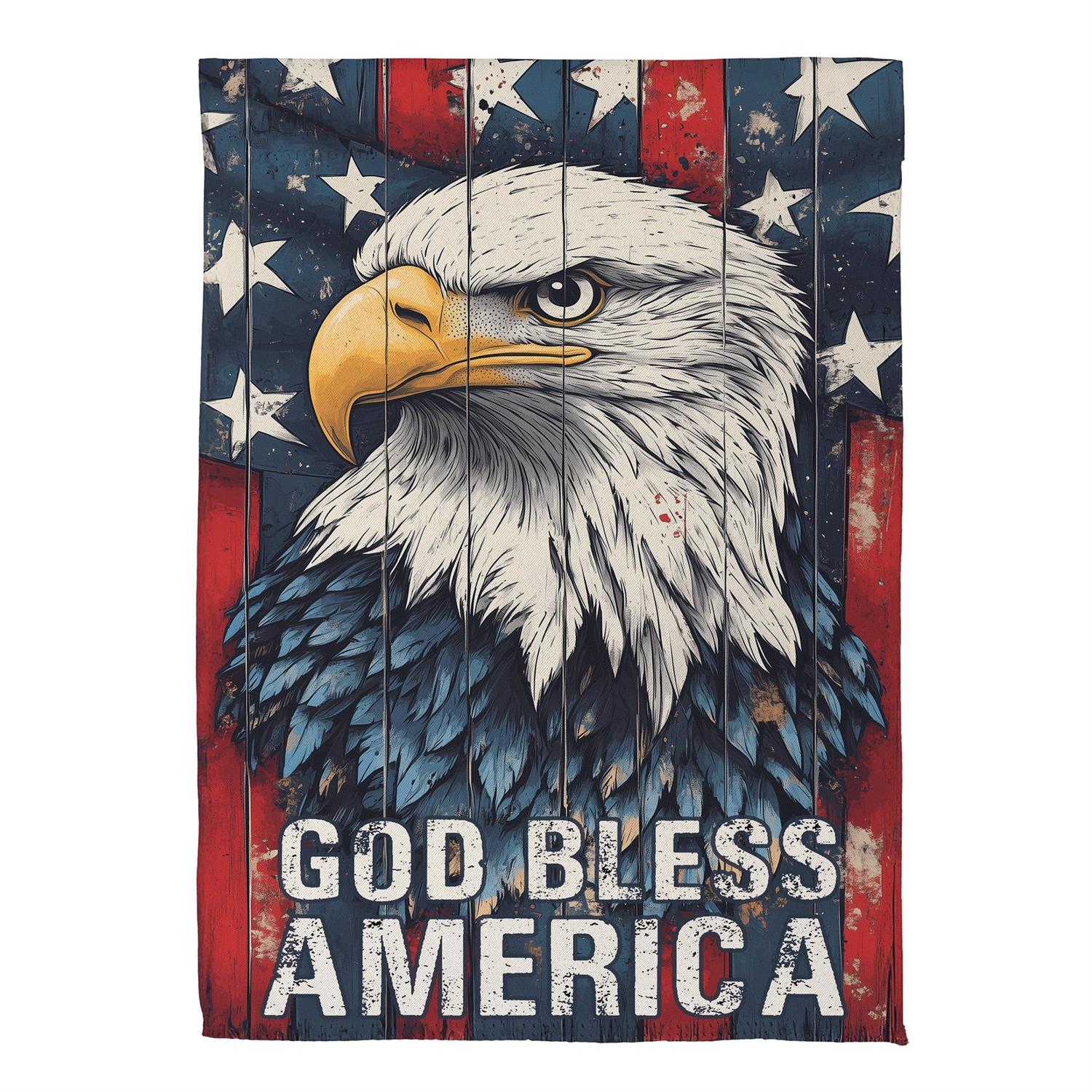God Bless America Eagle 2 Sided Garden Flag