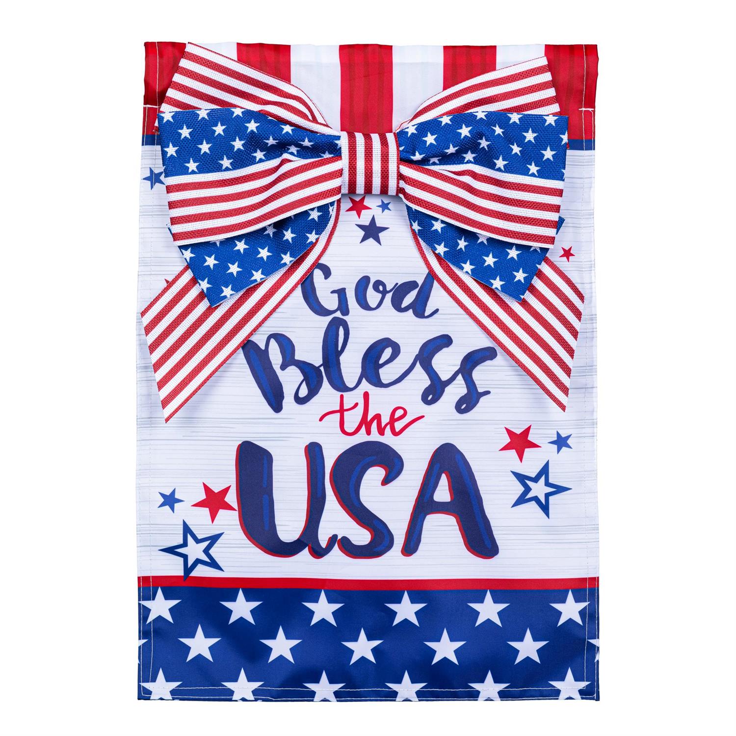 God Bless The USA Bow 2 Sided Garden Flag