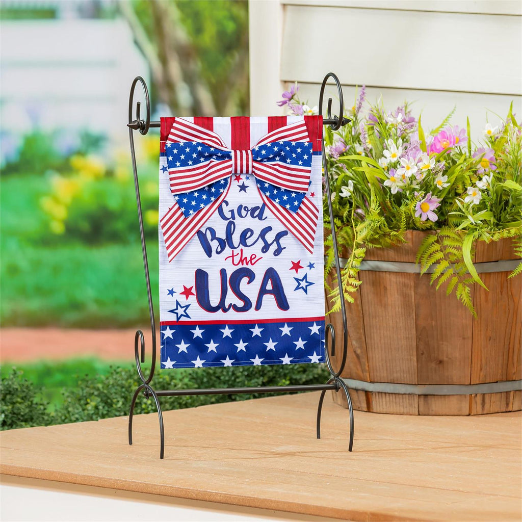 God Bless The USA Bow 2 Sided Garden Flag