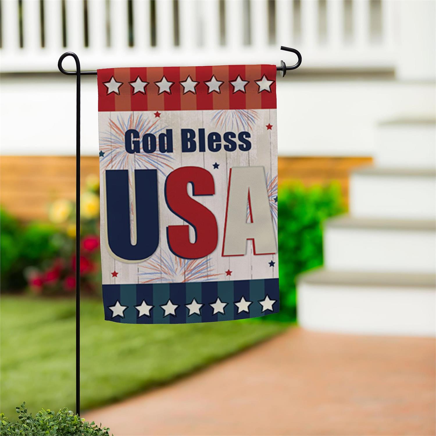 God Bless USA 2 Sided Garden Flag