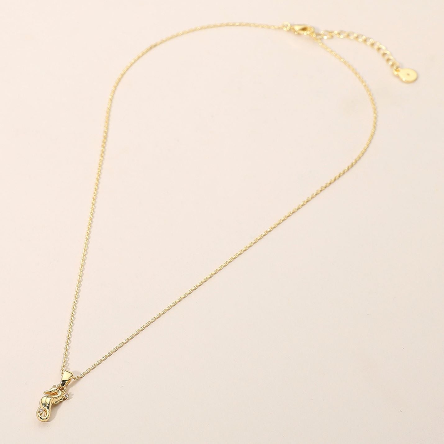 14K Gold Dipped CZ Stone Paved Reindeer Pendant Necklace