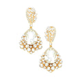 Chunky Crystal Rhinestone Teardrop Bubble Evening Earrings