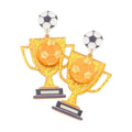 Glittered Resin Soccer Trophy Dangle Earrings