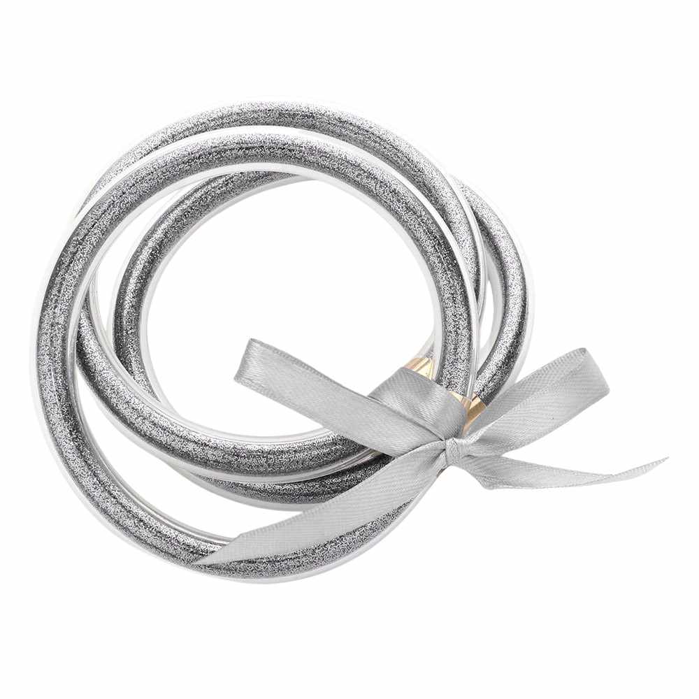 3PCS Glitter Jelly Tube Bangle Bracelet